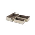 H2H Small Wood Crate with Side Metal Handles & Metal Panel on Side of Crate - Set of 3 H22546547